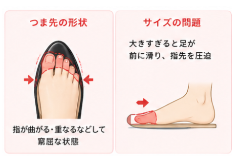 東京巻き爪矯正院新宿院　良くない靴の画像
